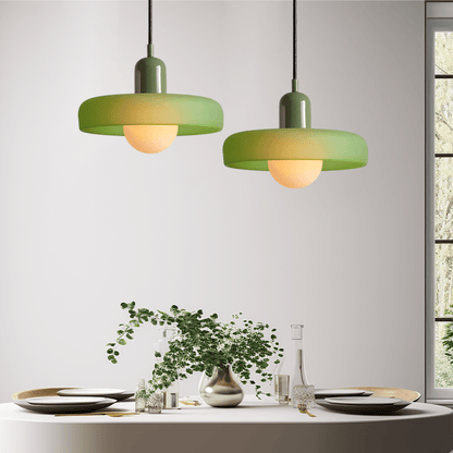 Lunari Halo | Lampada a sospensione in vetro colorato in stile Bauhaus