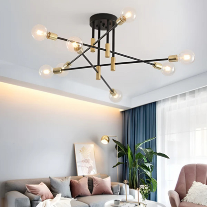 Lampada da soffitto LED retrò | Luce bianco caldo | A risparmio energetico | Ferro e vetro
