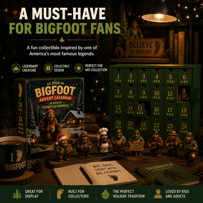 Bergolo | Advent Calendar with 24 Collectible Bigfoot Figures to Display
