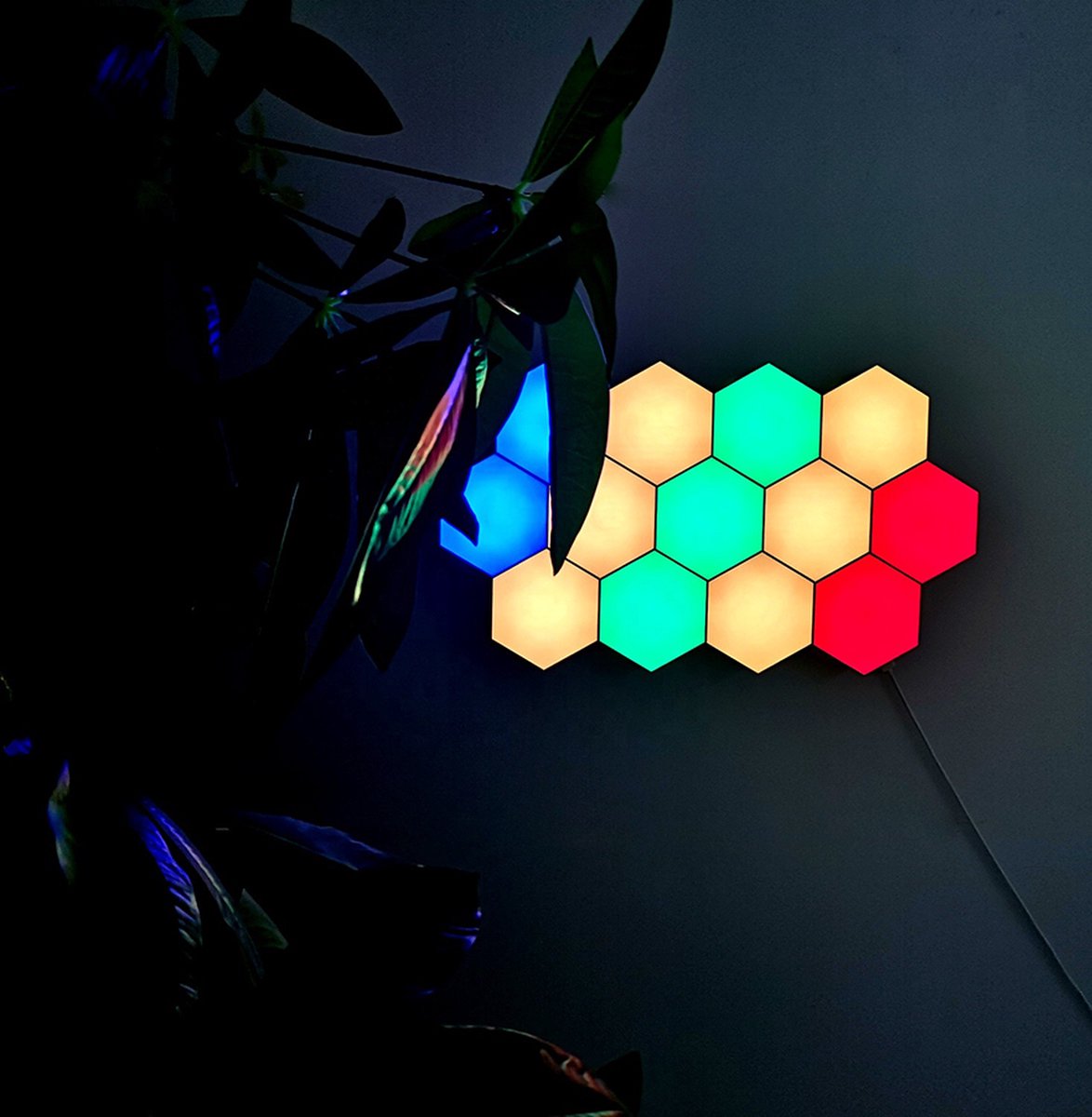 Lunexa Hexa | Modular LED Wall Panels with Touch and Color Control