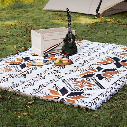 Coperta da picnic boho | Motivo marocchino | Idrorepellente | Misto microfibra-cotone