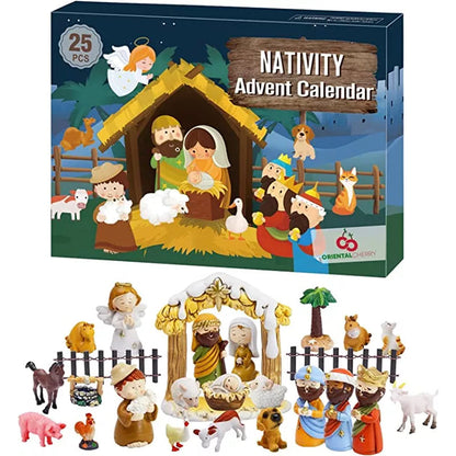 Noelino | Nativity scene advent calendar with 24 toy figures for children