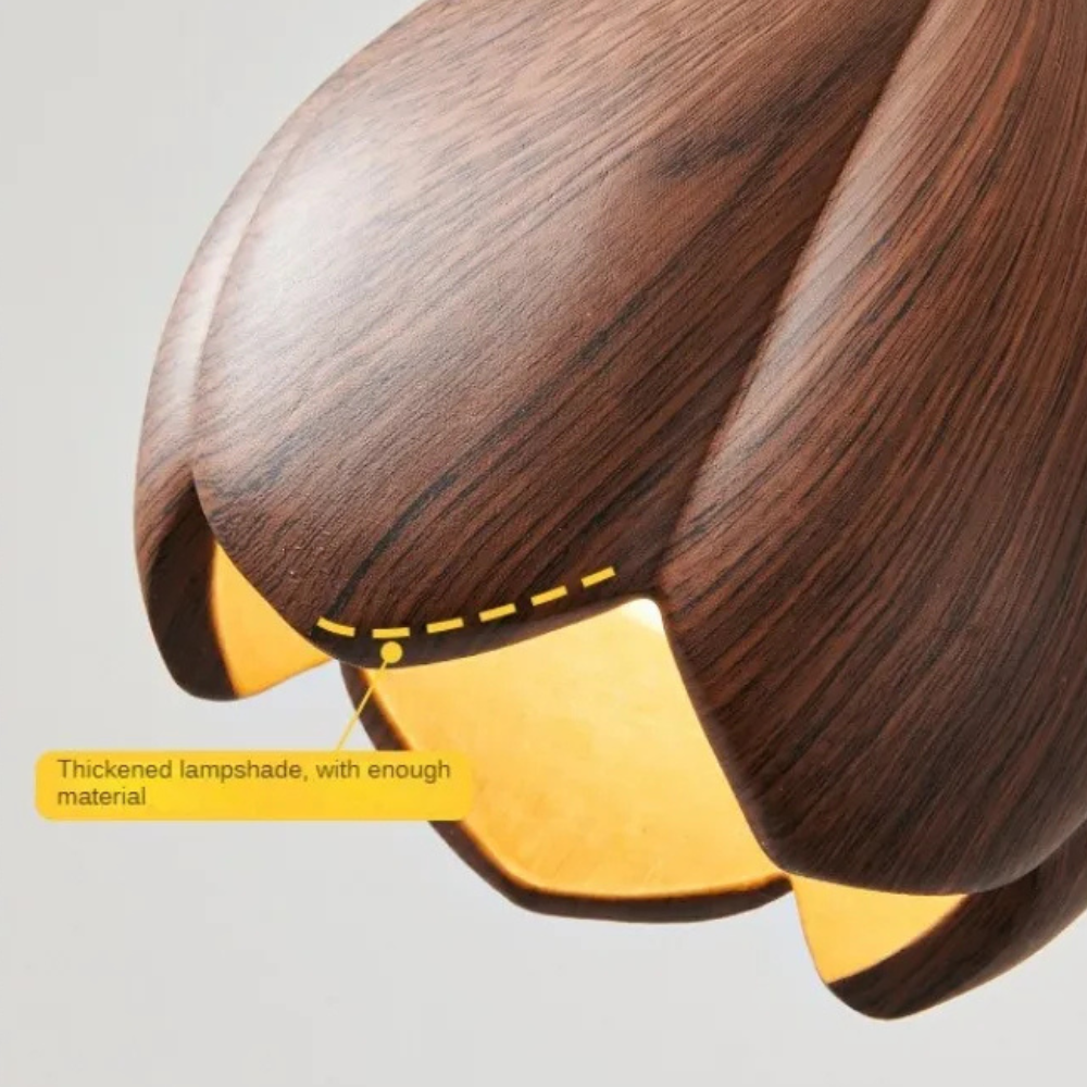 NordLume Lampada | Lampada a sospensione moderna in legno di noce marrone, stile scandinavo