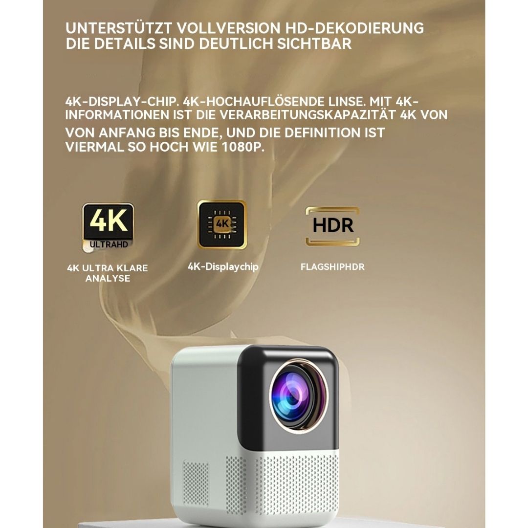 Leinvia | Full HD 1080p mini projector, supports 4K, with speaker
