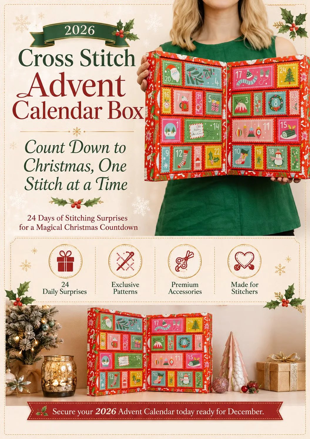 Kreuzstich Adventskalender 2026