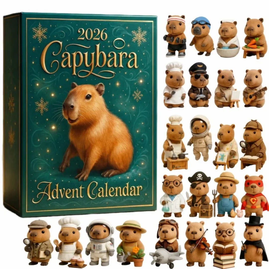 Tirello | Calendario dell'Avvento da riempire a forma di capibara con 24 scomparti