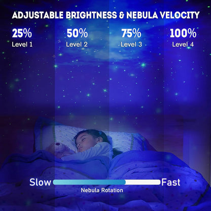 Nachtara | Sternenhimmel Projektor mit 360° Rotation, per USB aufladbar