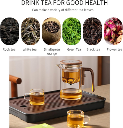 Brevina | Tetera de vidrio de borosilicato con mecanismo de prensado, 600 o 800 ml