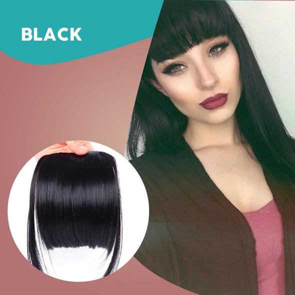 FringeLuxe | Frangia a clip in fibra sintetica resistente al calore con base in monofilamento