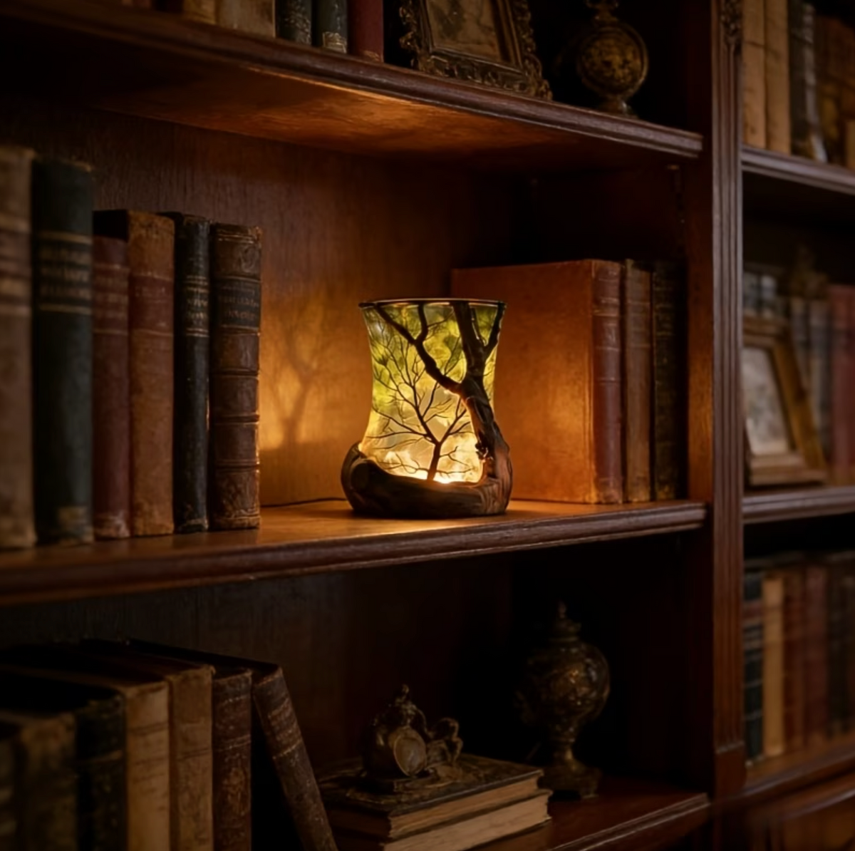 Sylvara | Tischlampe kabellos mit Baumschatten-Projektion und LED-Licht