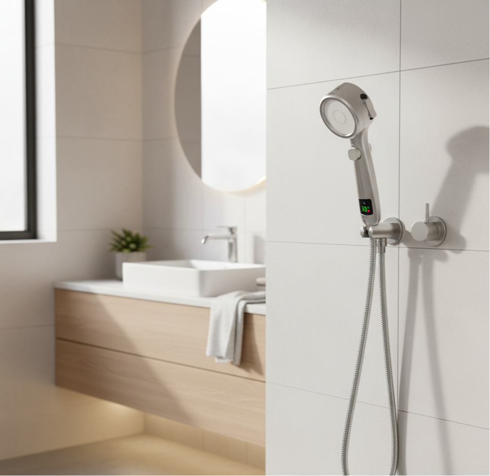 HydroSense Flow | LED-Duschkopf mit Filter & Temperaturanzeige