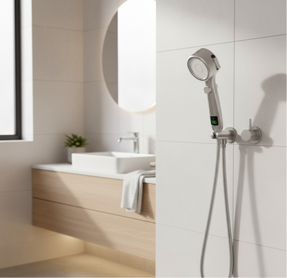 HydroSense Flow | LED-Duschkopf mit Filter & Temperaturanzeige