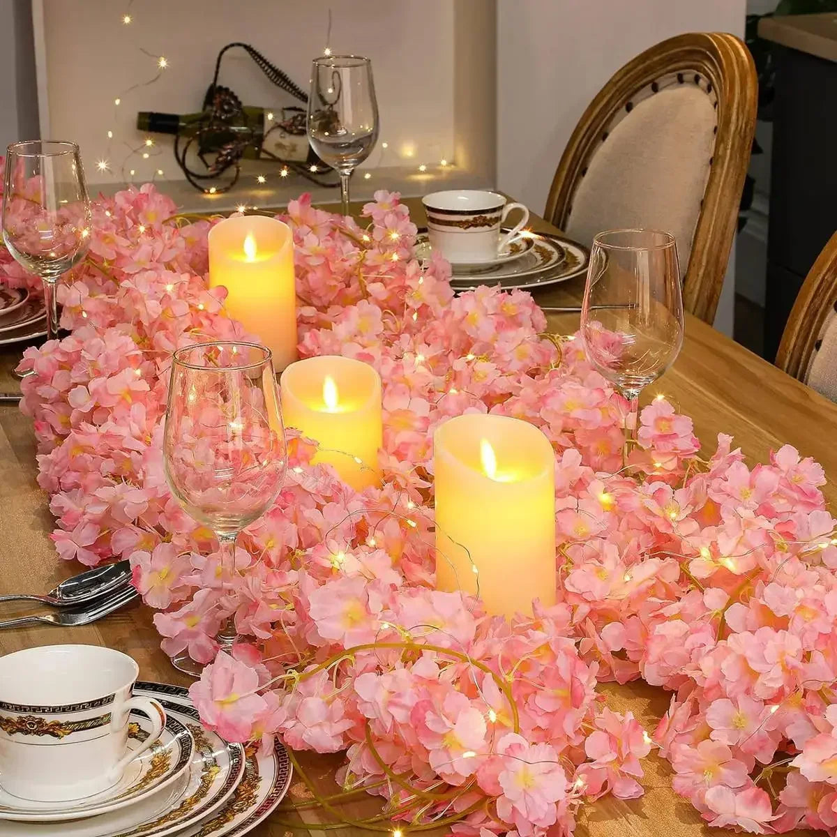 Sakuva | Kirschblüten Lichterkette 2 m mit 20 LEDs, batteriebetrieben