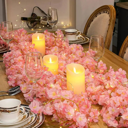 Sakuva | Kirschblüten Lichterkette 2 m mit 20 LEDs, batteriebetrieben