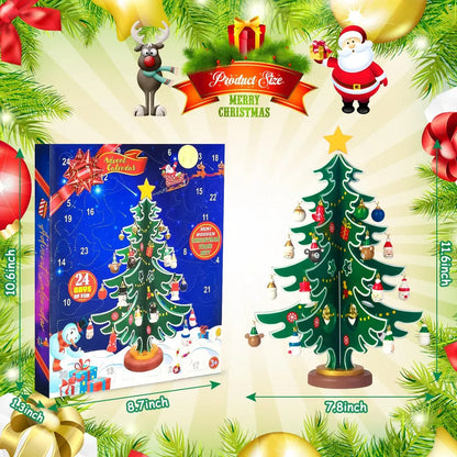 Wintavo | Children’s Christmas tree advent calendar with 24 hanging ornaments
