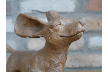 Windolo | Dekoration Hundefigur im Wind mit Gummistiefeln aus Kunstharz