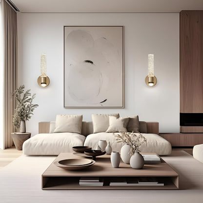 Lampada da parete in cristallo – Lampada da parete glamour con vetro a sfera e struttura in metallo