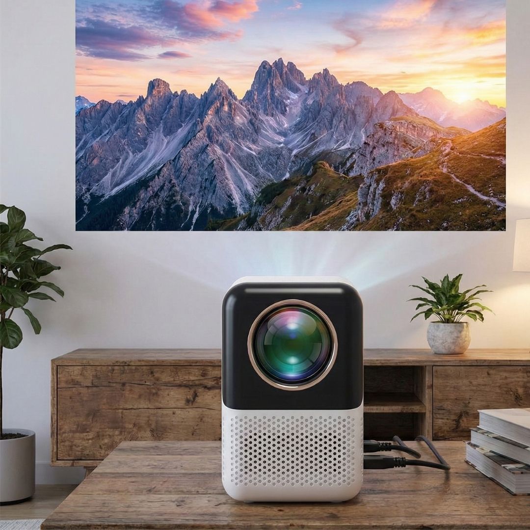 Leinvia | Full HD 1080p mini projector, supports 4K, with speaker