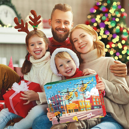 Kranoli | Adventskalender für Kinder mit Fahrzeugen, Kran und Spielbrett