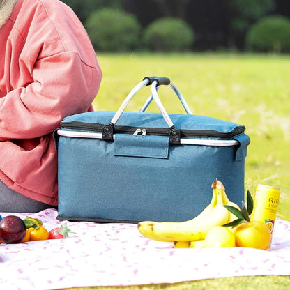 Cesto da picnic pieghevole 18L | A prova di perdite e isolato | Telaio in alluminio