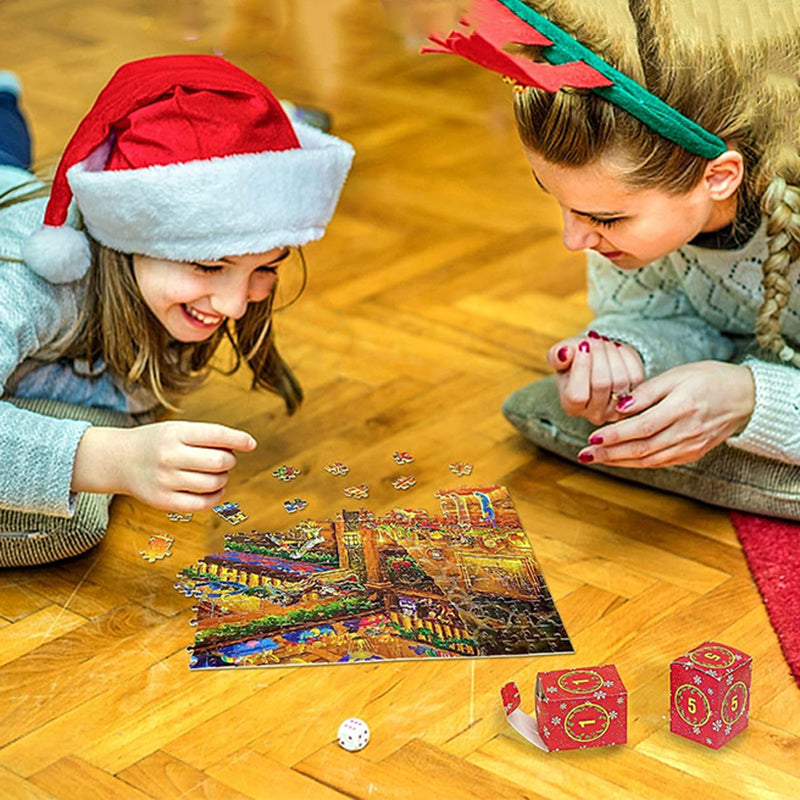 Piecora | Calendrier de l’Avent puzzle de 1008 pièces avec motif de Noël