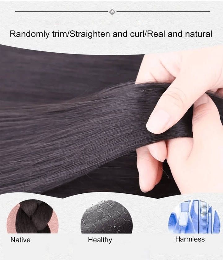 Toppina | Postizo con clip para la coronilla de cabello sintético, 22 cm