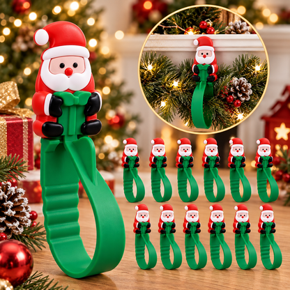 Klebino | Ganci adesivi in silicone a forma di Babbo Natale, set da 12 senza forare