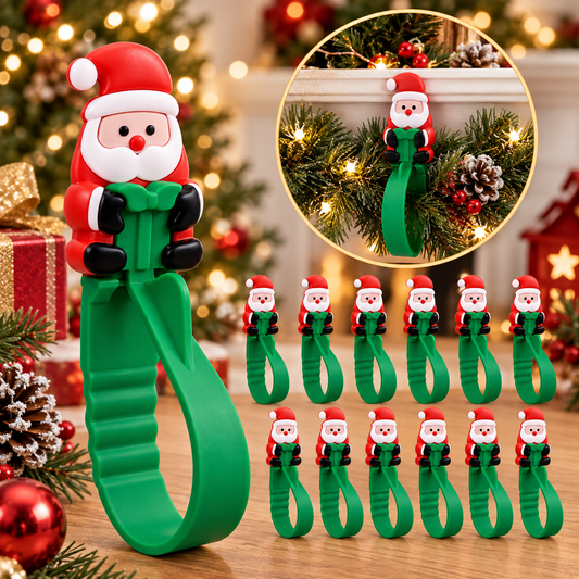Klebino | Klebehaken Weihnachtsmann aus Silikon, 12er-Set ohne Bohren