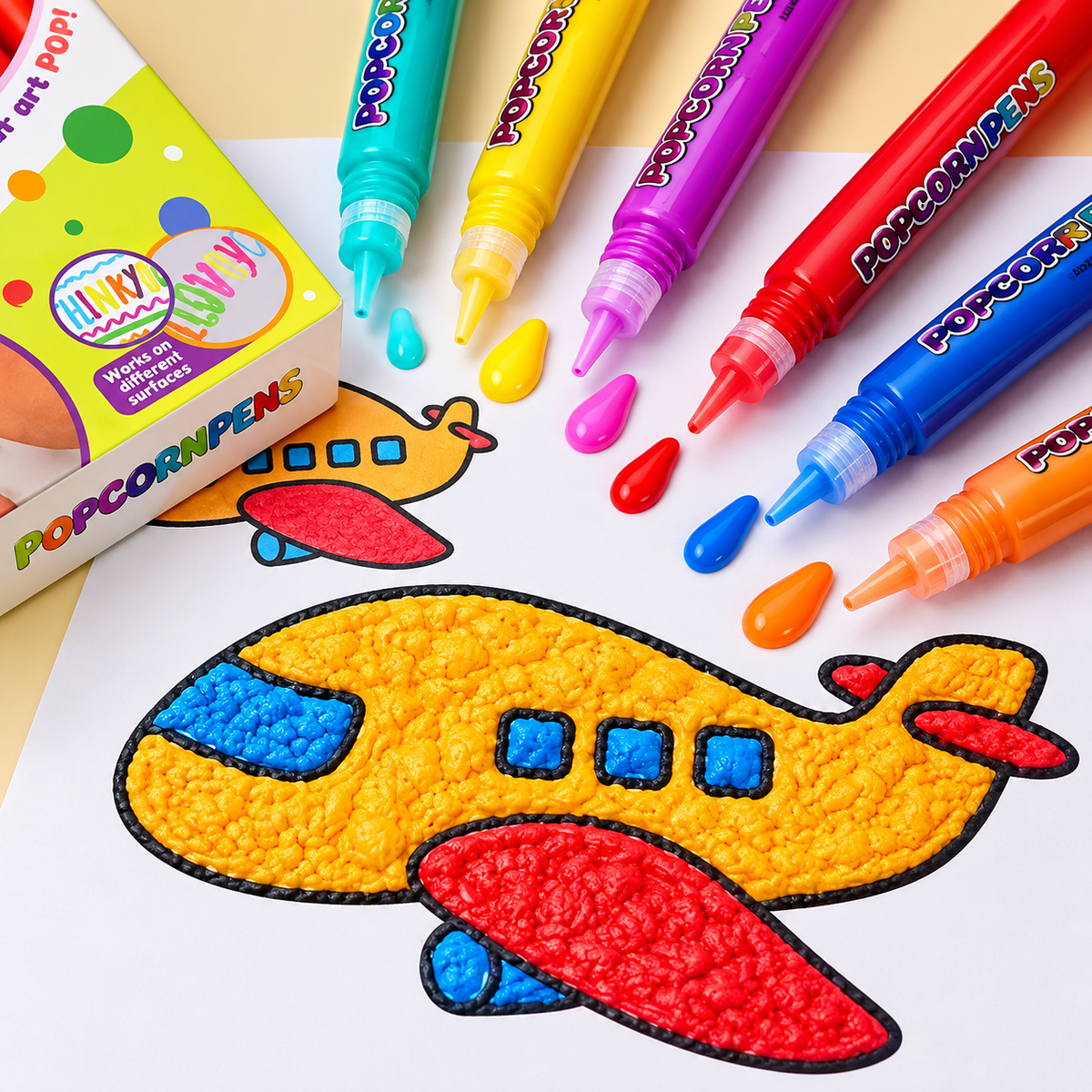 Puffelo | Penne 3D ad attivazione termica, set da 6 colori