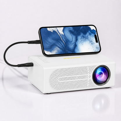 Kinavo | Mini Beamer 720p mit 1080p-Unterstützung, 200 Lumen und Handy-Spiegelung