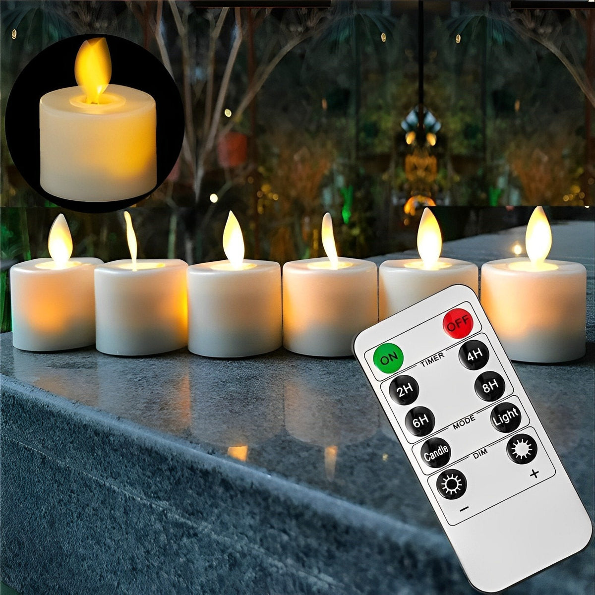 Flamira | LED Kerzen mit beweglicher Flamme, Fernbedienung und Timer