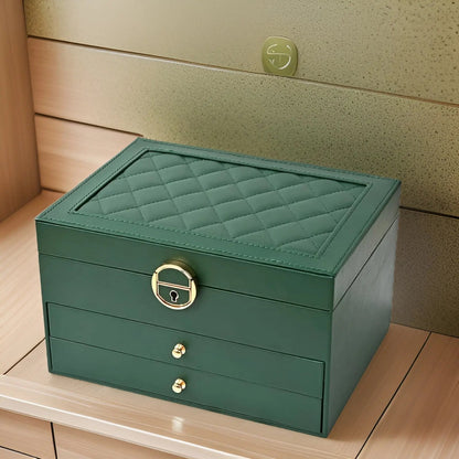 LuxeTrove | Portagioie in similpelle PU a più scomparti, 23 x 17 cm
