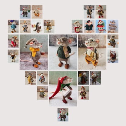Pipsela | Handgefertigter Weihnachtsanhänger Filzmaus aus Wolle, 7,5 cm