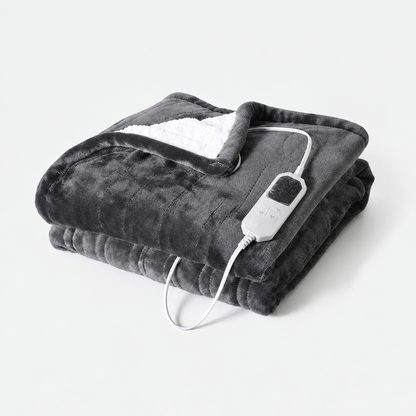Flanora | Heizdecke aus Flanell und Sherpa mit Fernbedienung und Timer