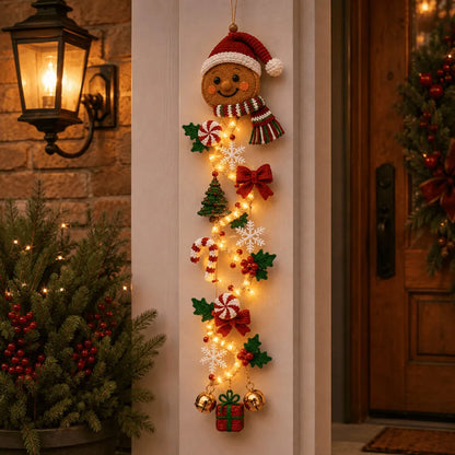 Merrilum | Decorazione natalizia luminosa da appendere alla porta, 120 cm, 6 motivi