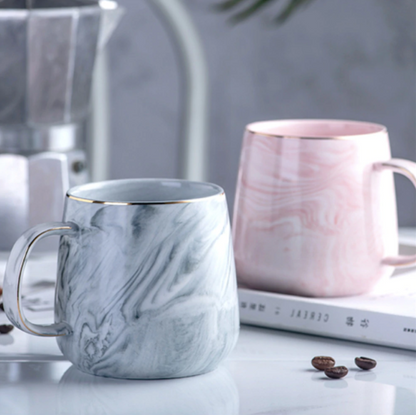 Marble-Gold Inlay Cup | Handmade Ceramic Cup | Luxury Design & Gift Idea