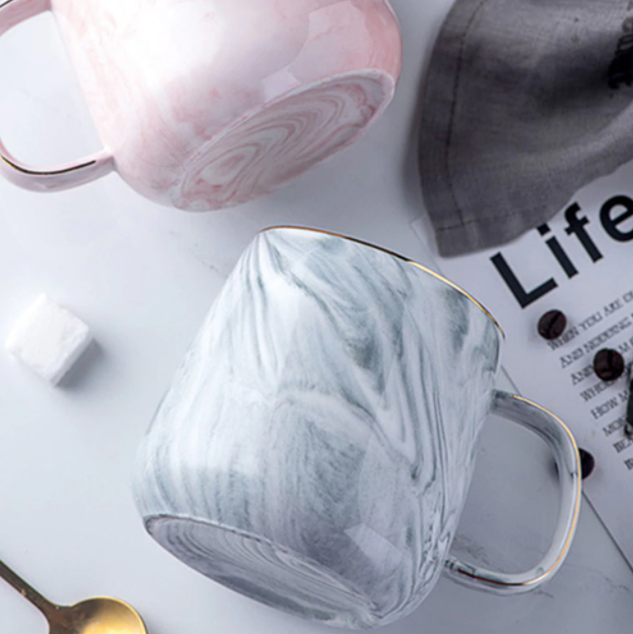 Marble-Gold Inlay Cup | Handmade Ceramic Cup | Luxury Design & Gift Idea