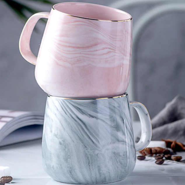 Marble-Gold Inlay Cup | Handmade Ceramic Cup | Luxury Design & Gift Idea