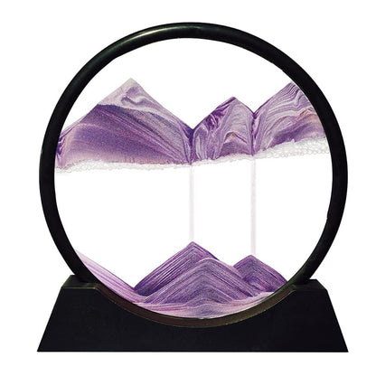 Dunvia | Bewegtes Sandbild im Glasrahmen als Dekoration für Schreibtisch und Regal