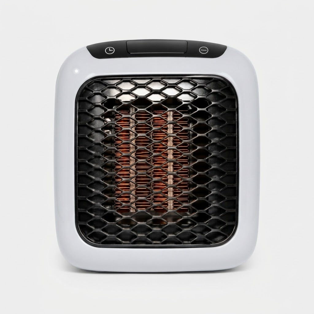 Warmelo | Radiateur soufflant sur prise 400 W, thermostat 15–32 °C et écran