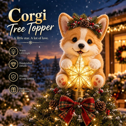 Pupello | Dog tree topper with illuminated star – Christmas decoration in 5 breeds