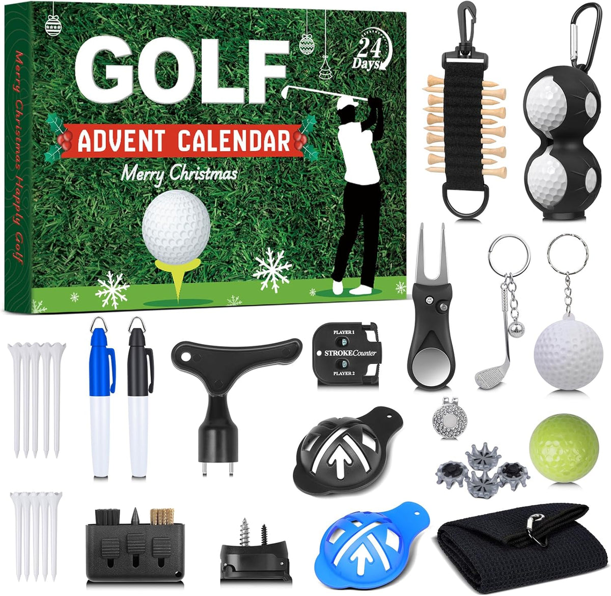 Fairlo | Calendario dell'Avvento del golf con 24 accessori per golfisti