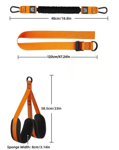 Liftaro | Fascia elastica per trazioni con doppio appoggio per i piedi e gancio in acciaio