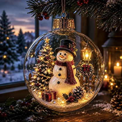 LuminaraCharm | Adorno navideño luminoso con escena invernal en miniatura