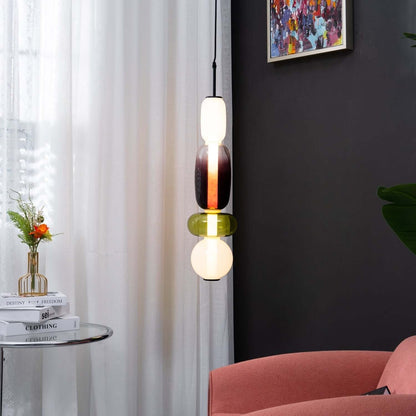 Lampada a sospensione elegante da designer – Vetro colorato moderno