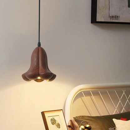 NordLume Lampada | Lampada a sospensione moderna in legno di noce marrone, stile scandinavo