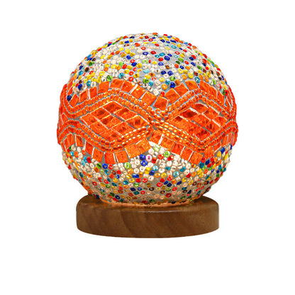 LumiMosaic | Elegante lampada da tavolo dimmerabile a mosaico | Design in vetro fatto a mano con luce LED calda per ambienti abitativi