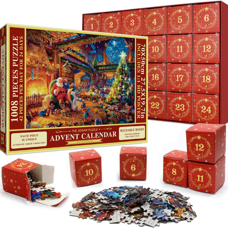 Piecora | Calendrier de l’Avent puzzle de 1008 pièces avec motif de Noël