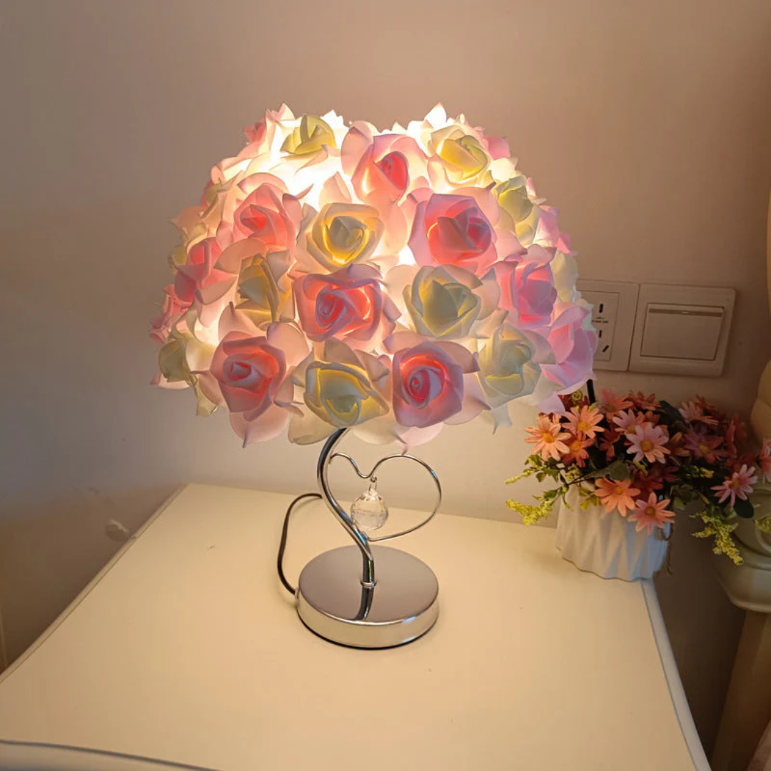 Celestria Valea | Lampada da tavolo LED romantica con paralume in tessuto