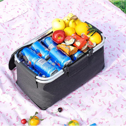 Cesto da picnic pieghevole 18L | A prova di perdite e isolato | Telaio in alluminio